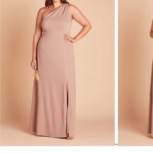 Birdy Grey Kira One Shoulder Crepe Dress in Taupe Size XL